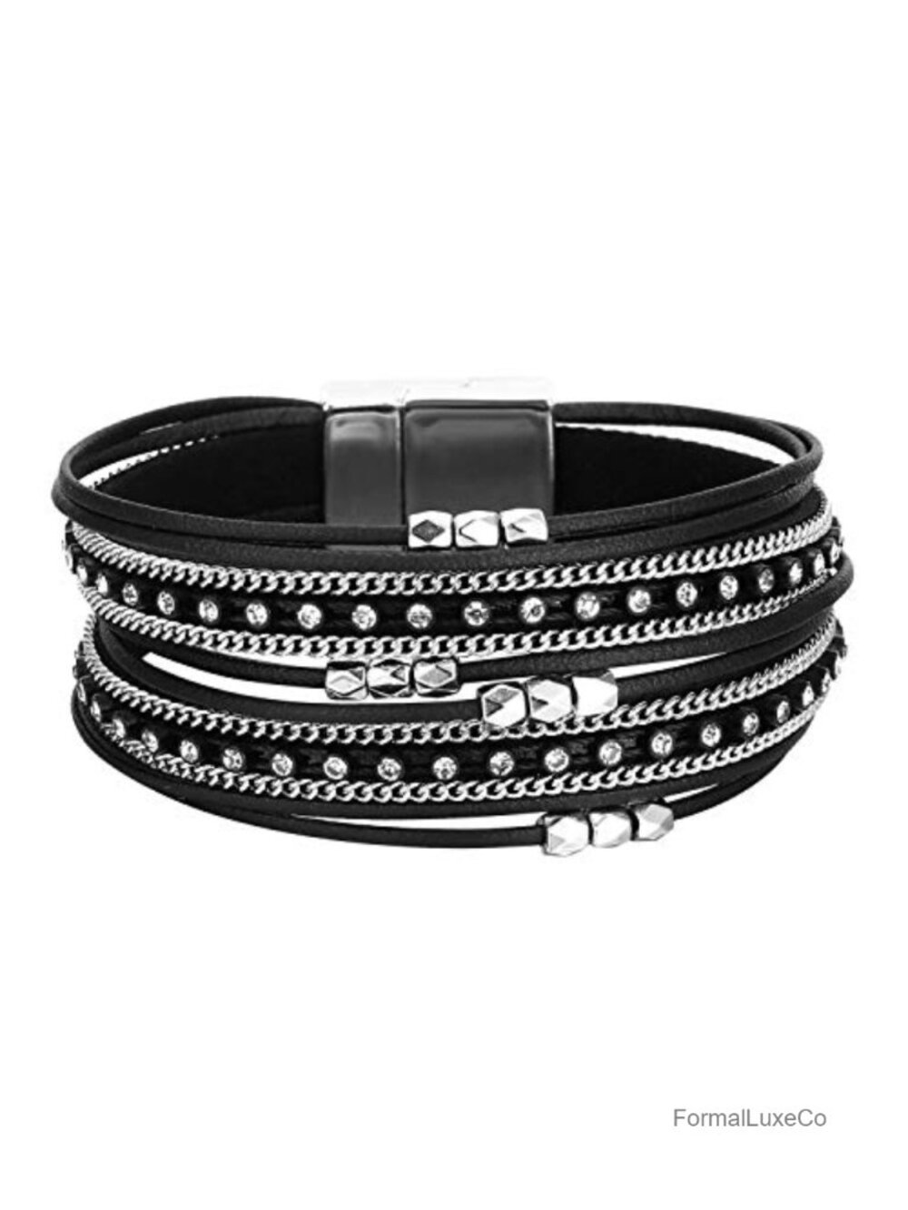 Leather Wrap Bracelet for Women, Boho Western Layered Cuff